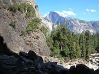 040-Half_Dome_from_base_of_lower_Yosemite_Falls