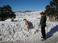 069-Baxter_playing_in_snow_at_viewpoint_for_Grand_Staircase-Escalante_NM