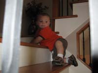 04-climbing_down_the_stairs_at_Grammy_and_Grampa_Duke's_house