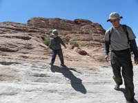 13-Kenny_and_Poppy_walking_on_the_steep_sandstone