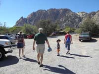 13-Grammy_Grandpa_Duke_Kenny_Mommy_approaching_Bonnie_Springs-Monument_Peak_in_distance