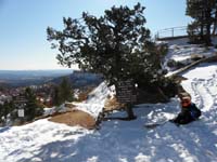 21-Kenny_sliding_in_the_snow_on_his_butt-ready_to_hike_down_Queens_Garden_trail