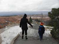 41-next_morning_at_Bryce_Point-colder_with_approaching_storm_front-ice_on_trail