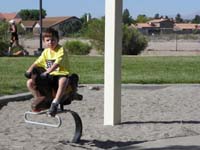 01-Kenny_playing_on_a_horse_in_the_park_before_his_race-also_his_sand_castle