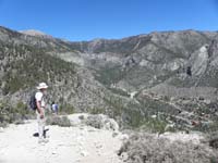 14-Poppy_with_view_from_Cathedral_Rock-Mt_Charleston_Peak_at_left-Mt_Charleston_township_below