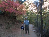 29-Kenny_and_Poppy_on_Lower_Emerald_Pool_trail_with_fall_colors