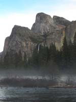 29-El_Portal_view-magical_scenery-Bridalveil_Fall_and_mountain_with_light_ground_fog