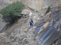 29-Mommy_on_the_Mist_Trail_steps-never_hiked_before_with_such_few_people,very_busy_in_Spring_and_Summer