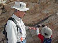 07-Poppy_showing_Kenny_the_sedimentation_of_the_mudstone-very_fragile