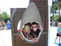 72-Sierra_and_Kenny_in_a_lego_shark_mouth_at_Skipper_School