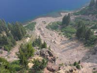 21-looking_down_towards_water-still_very_clear_water-deepest_lake_in_the_United_States