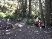 07-having_a_snack_break_at_junction-trail_ahead,spring_to_right,mine_to_left-we_are_going_left