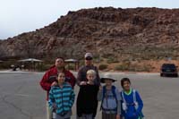 01-Jim,Bella,Jeff,Jeb,Kenny,Emma-we'll_scramble_around_the_Calico_Hills_from_Red_Spring_in_Calico_Basin