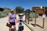 10-Mommy_and_Kenny_at_Piedras_Marcadas_Canyon_trailhead-along_residential_homes-upper_90s_temp