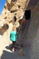 038-Kenny_climbing_up_another_ladder_to_a_Cavate-Cave_Kiva-Trail_Guide_POI_15