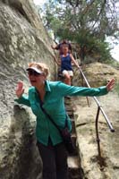 088-Mommy_being_goofy-narrow_stairway