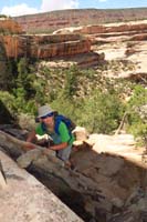 19-Kenny_climbs_down_a_ladder-so_much_easier-downclimbing_is_an_option