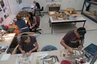 46-UNLV_students_processing_fossils_in_Paleo_Lab_in_basement