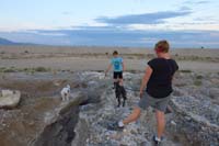 12-family_and_dogs_checking_our_wash_drainage_at_reservoir_behind_our_house