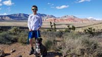17-Kenny_on_Fossil_Ridge_Trail_on_Blue_Diamond_Hill_with_Rainier-ironically_Daddy_on_tour_in_Red_Rock