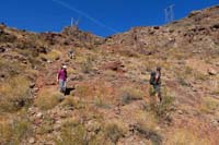 27-group_admiring_lone_bighorn_sheep_as_we_descend